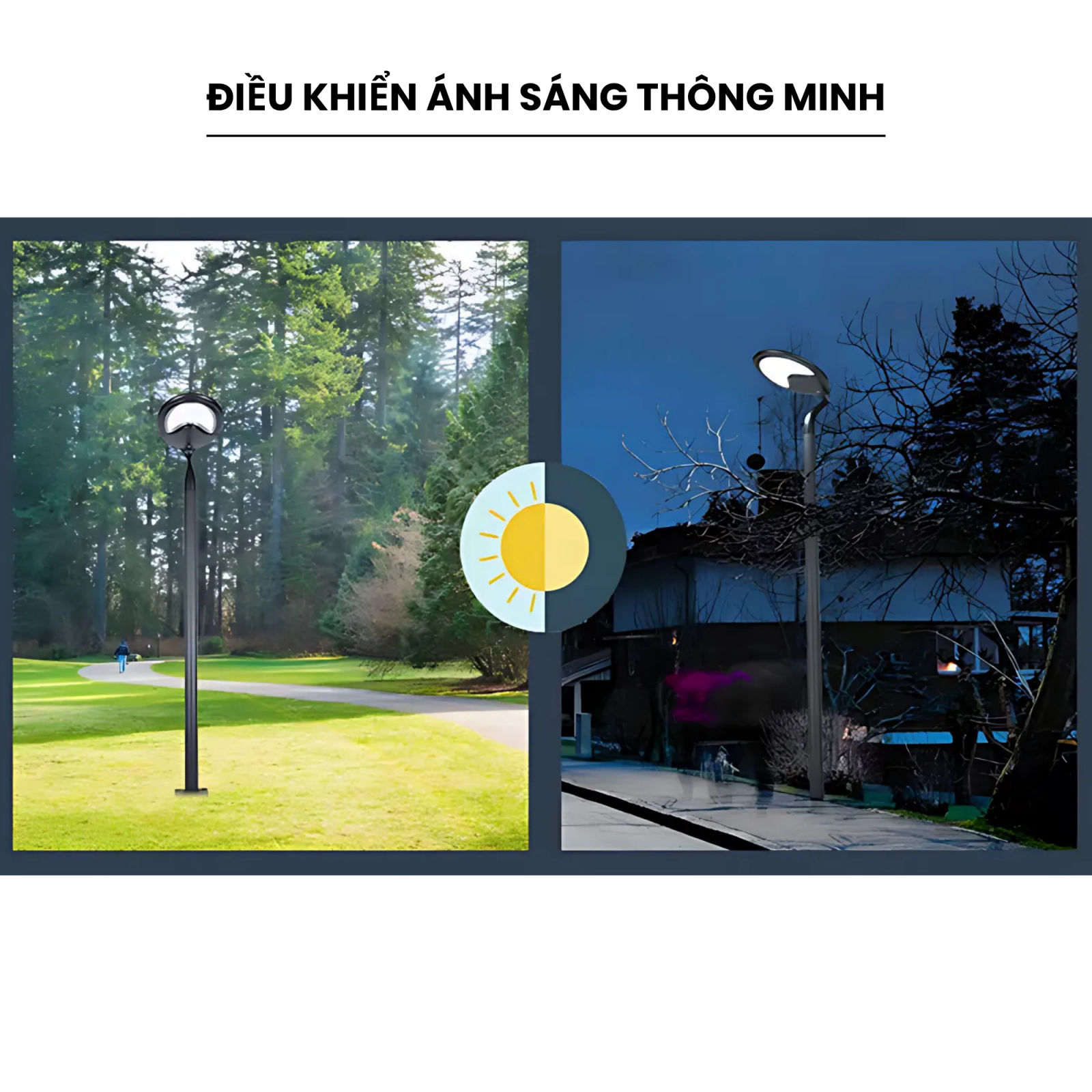 den tru cong san vuon nang luong mat troi hinh seu dau do