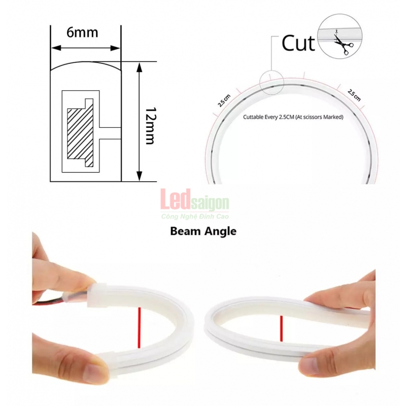 Led Dây Neon Flex 5M màu hồng