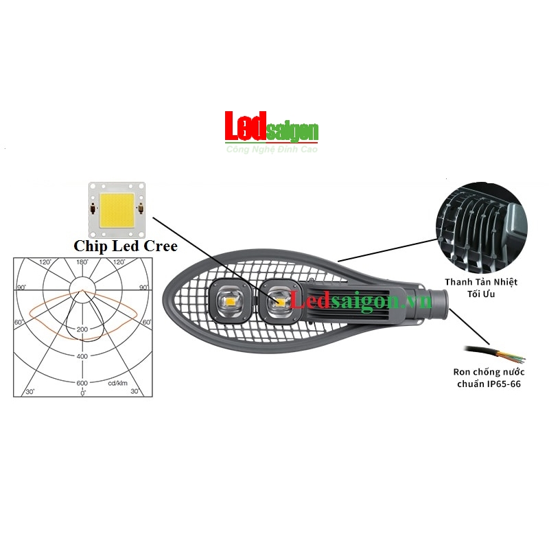 Đèn Đường Chiếc Lá 100W Lưới