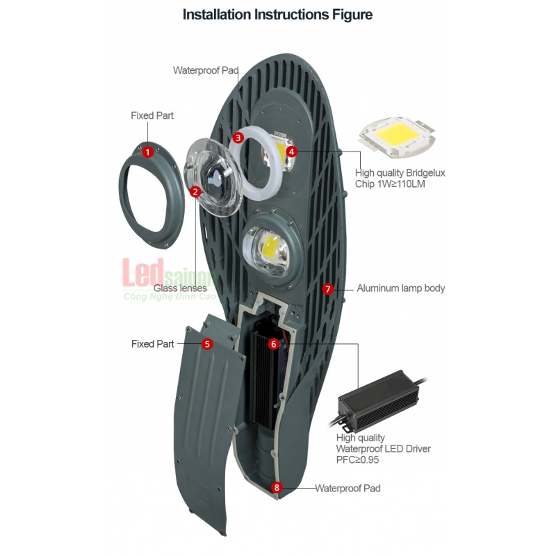 Đèn Đường Chiếc Lá 100W Vợt
