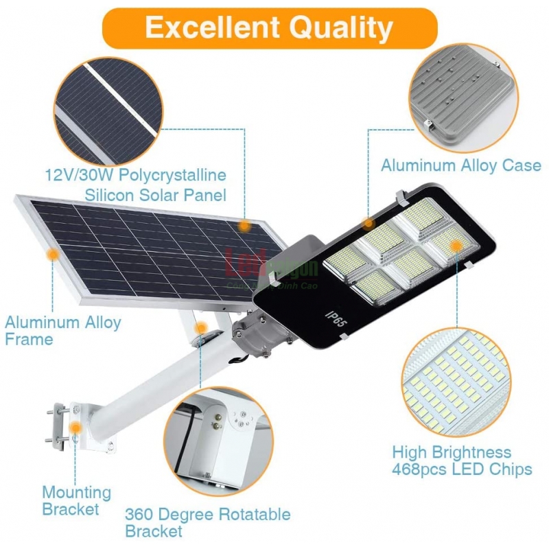 ĐÈN ĐƯỜNG NLMT BÀN CHẢI 300W6M