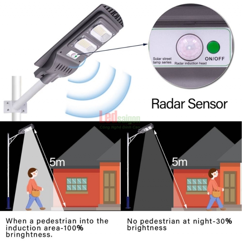 ĐÈN ĐƯỜNG NLMT 60W LIỀN THỂ