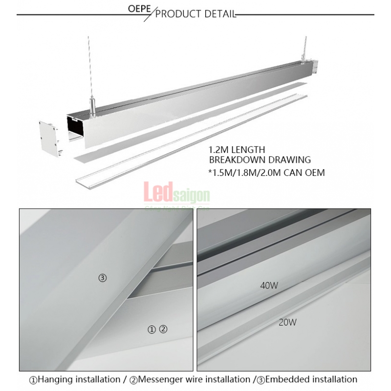 ĐÈN THẢ VĂN PHÒNG 40W