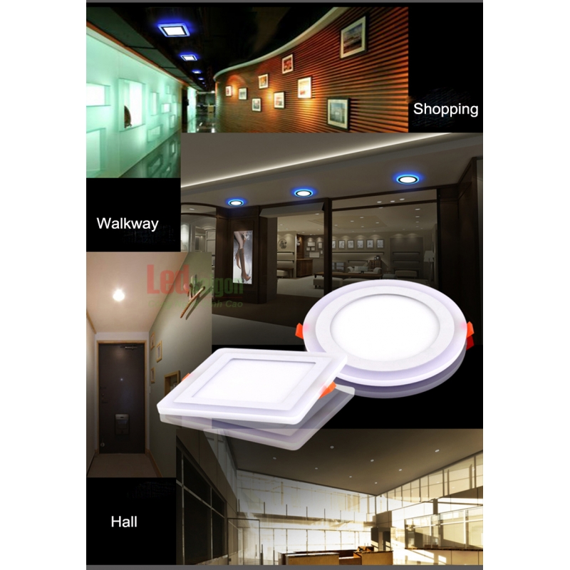 Ốp Nổi Vuông Viền Xanh Dương 24W