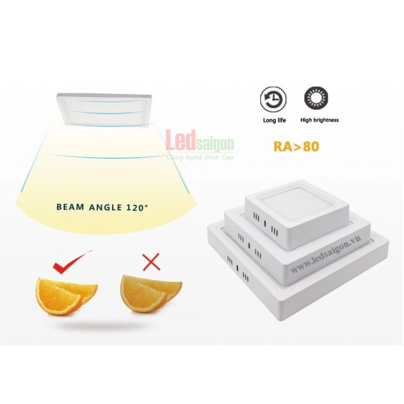 Đèn Led Ốp Trần Nổi Vuông 18W