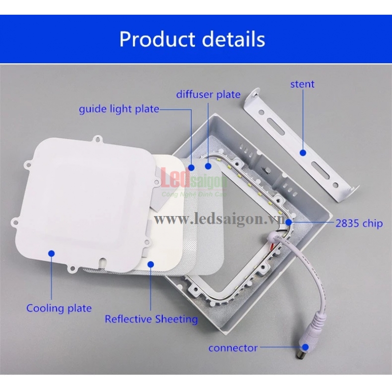 Đèn Led Ốp Trần Nổi Vuông 12W