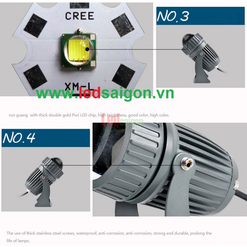 Đèn Led Rọi Cột 10W