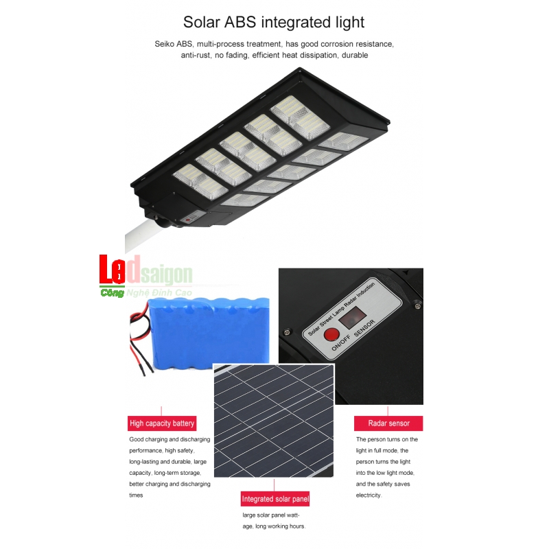 ĐÈN ĐƯỜNG NLMT LIỀN THỂ 500W