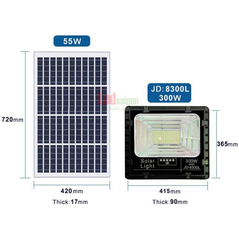 ĐÈN PHA NLMT  300W JD-8300L