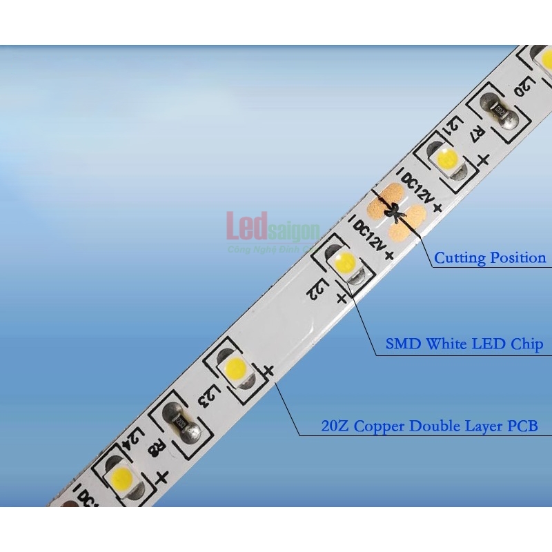 Led  Dây Dán 5M 2835 8MM 4000K