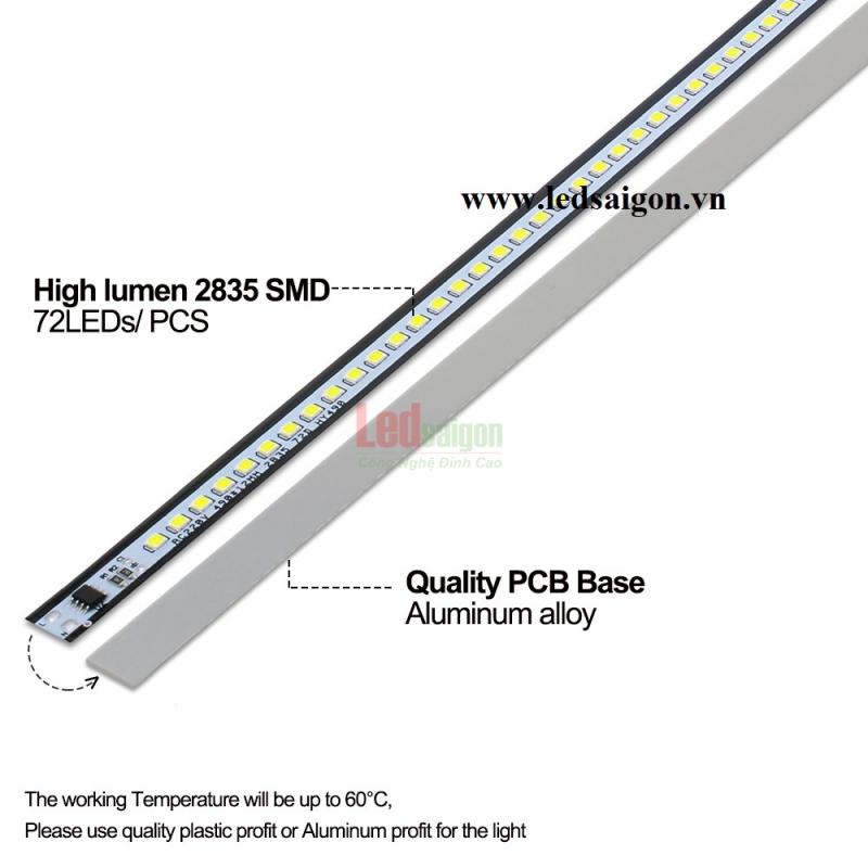 Led Thanh 2835 220V Ánh Sáng Vàng