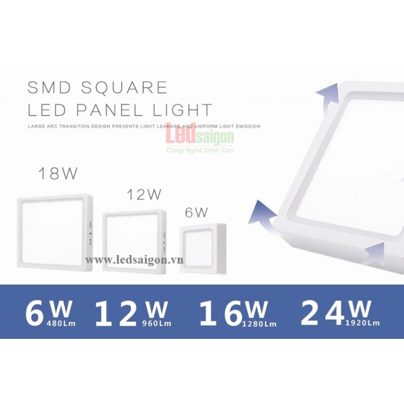 Đèn Led Ốp Trần Nổi Vuông 18W