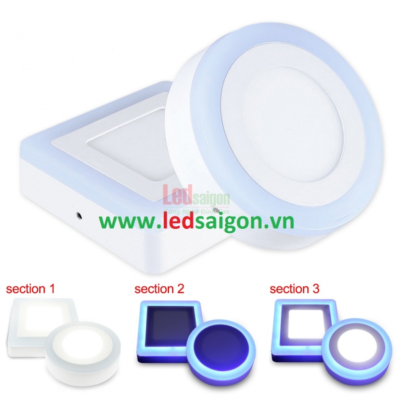 Ốp Nổi Tròn Viền Xanh Dương 24W