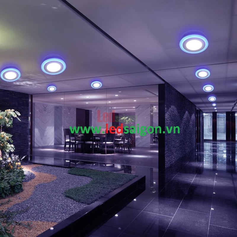 Ốp Trần Nổi Viền Xanh Dương 18W