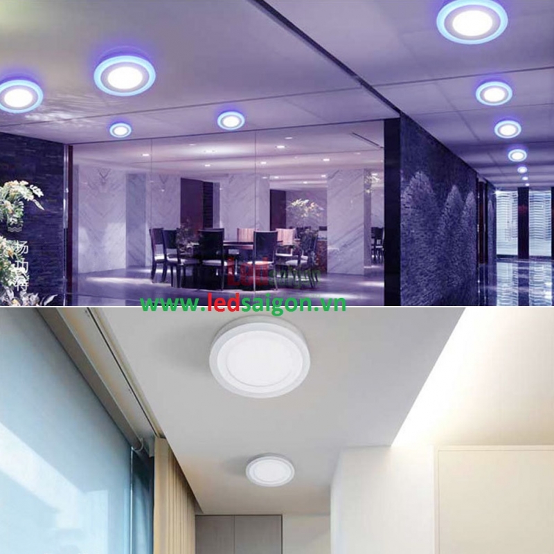 Ốp Trần Nổi Viền Xanh Dương 18W