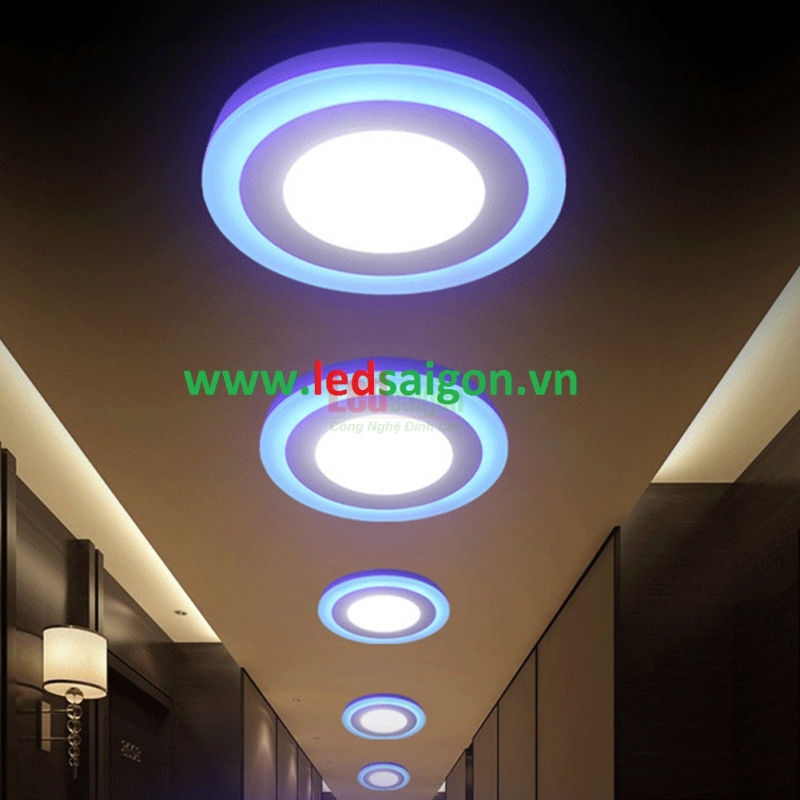 Ốp Nổi Tròn Viền Xanh Dương 24W