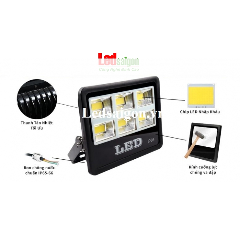 Đèn Pha Led 200W Vuông